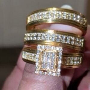 Elegant Gold Plated Women's Or Mens Ring Sz 13